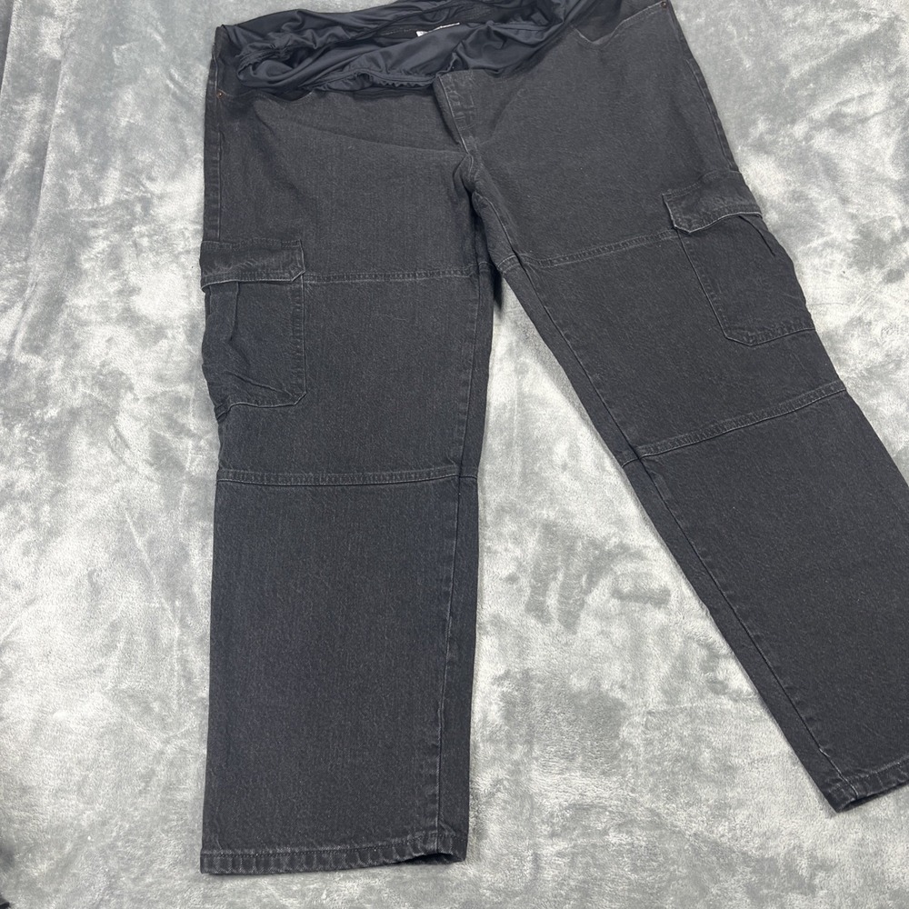 Isabel Maternity Jeans Women 17 Black 90s Straight Cargo Pockets Denim Pants NEW